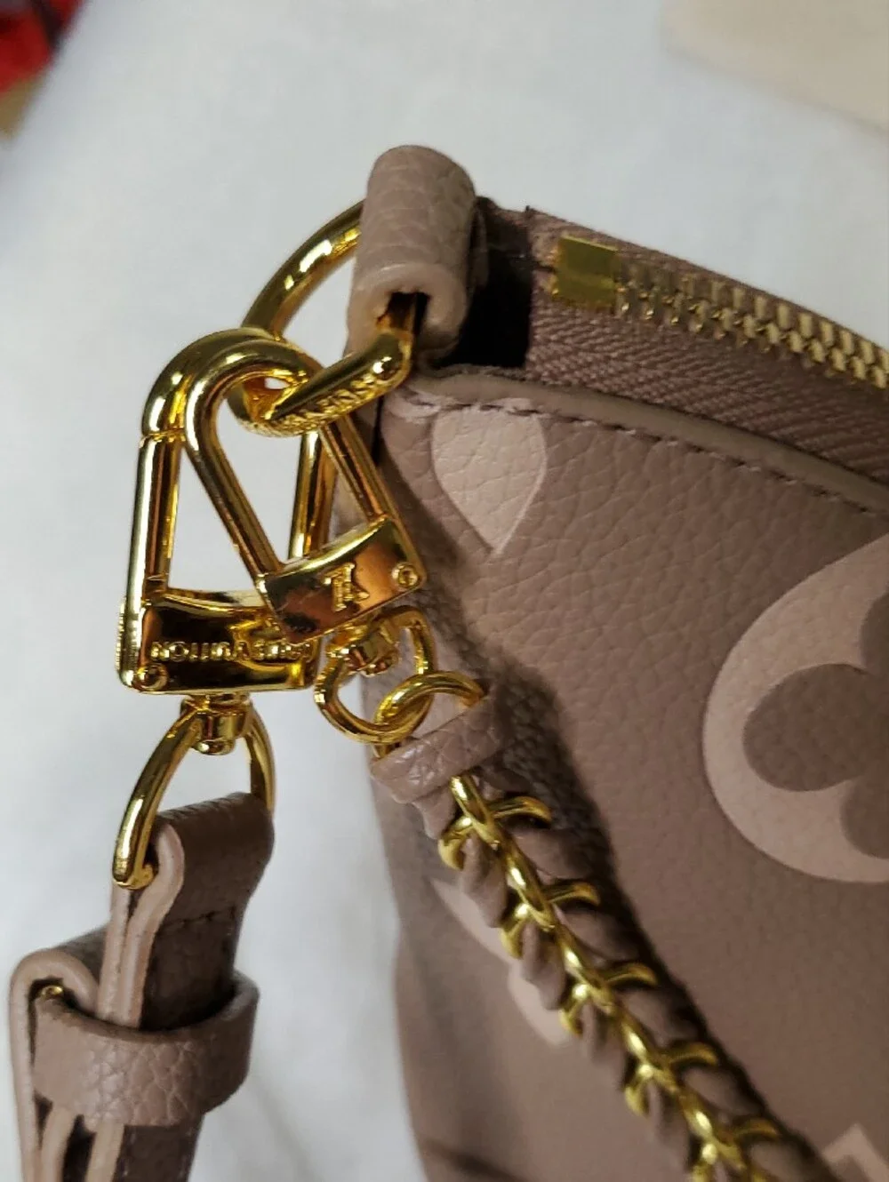 💠LV 💠Taupe Monogram Shoulder Bag with Gold Chain